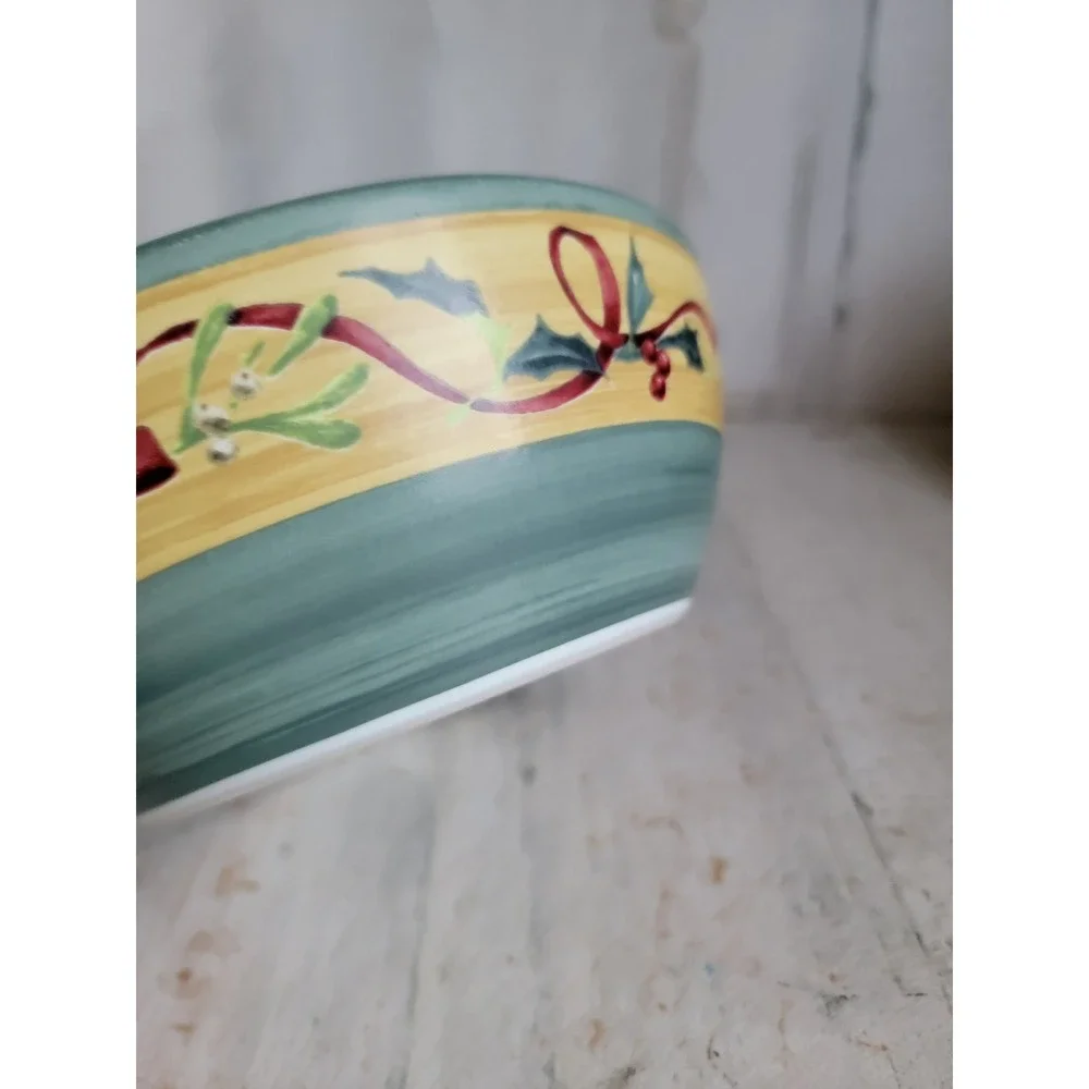 Lenox red cardinal bowl winter greetings everyday Xmas kitchen home
